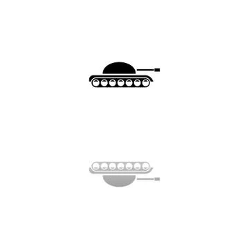 Tank army icon flat Stock Illustration