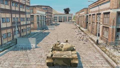 Tank Battles Video Game Imitation Stock Footage