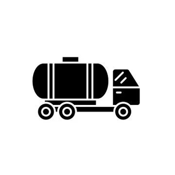 Tank car black icon, vector sign on isolated background. Tank car concept symbol Stock Illustration