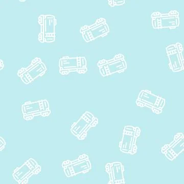 Tank carriage line vector seamless pattern 스톡 일러스트