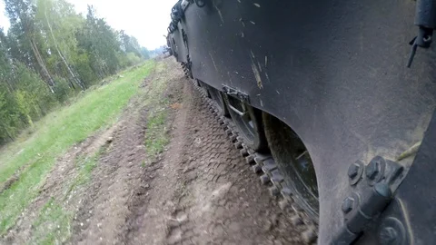 Tank Caterpillar Close Up Stock Footage 95778562