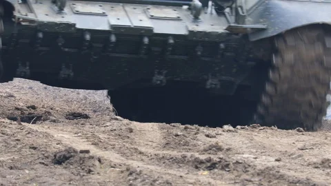 Tank Caterpillar Moving Stock Footage 95778807