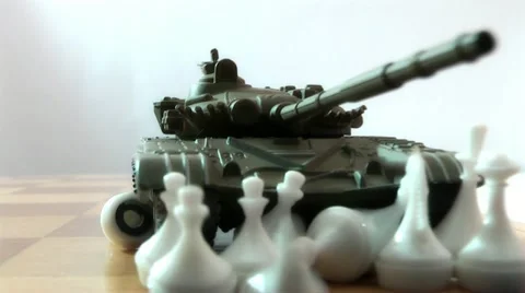 Tank on the chessboard Stock Footage 16330818