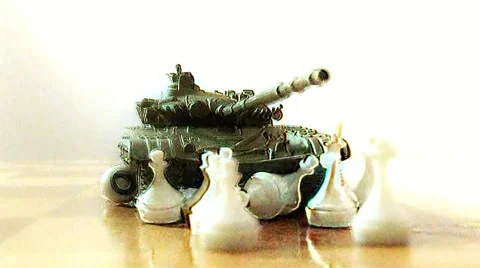 Tank on the chessboard Stock Footage 16347234
