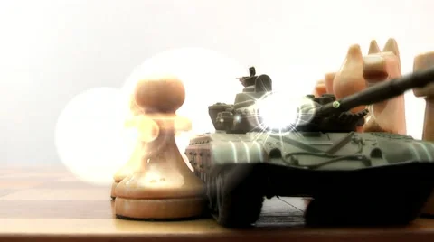 Tank on the chessboard Stock Footage 16347667