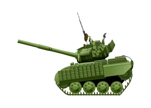 Tank in comics style Stock Illustration