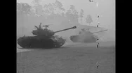 Tank Company 26Th Infantry Regiment Soldiers Fire Salute From M-46 Tank - 1951 Stock Footage