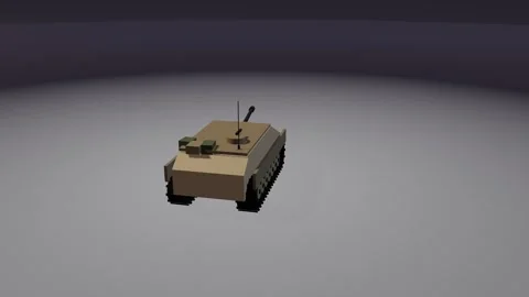 Tank destroyer studio turntable seamless backdrop Stock Footage 342261762