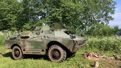 Tank dirty in forest Stock Footage 91939924