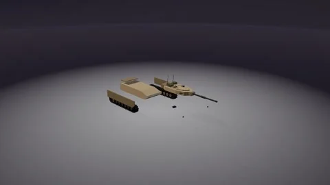 Tank exploded view parts assembly loop 3D animation seamless loop Stock Footage 342239637