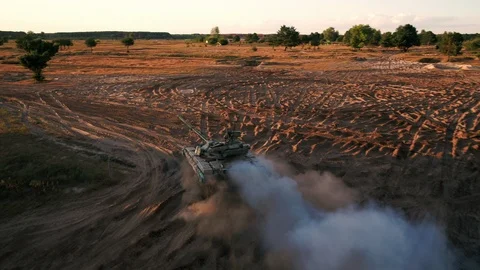 Tank on the field Video stock 99207156