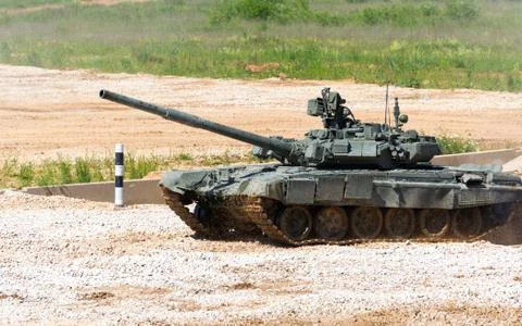 Tank on a field Stock Photos