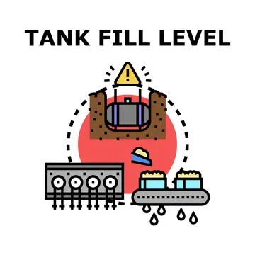 Tank fill liquid level control system concept Stock Illustration