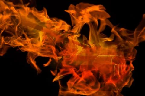 Tank in the fire Stock Photos