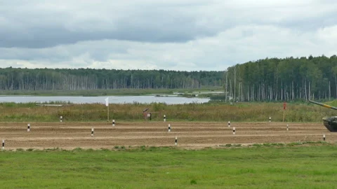 The tank goes on the attack Stock Footage 138314971