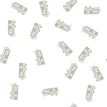 Tank hydrogen glyph vector seamless pattern Illustrazione stock
