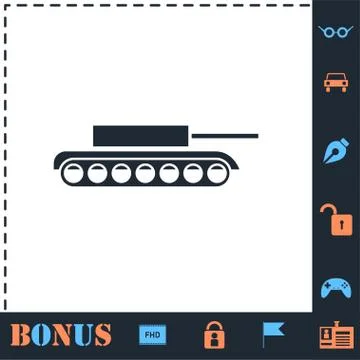 Tank icon flat Stock Illustration