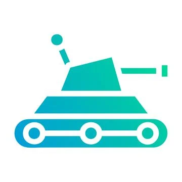Tank icon solid gradient green blue style military illustration vector army.. Stock Illustration