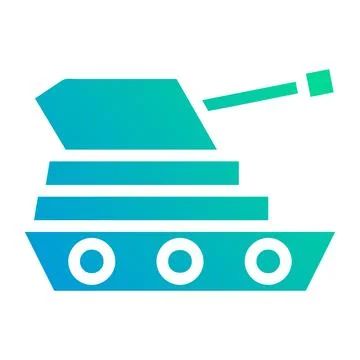 Tank icon solid gradient green blue style military illustration vector army.. 스톡 일러스트