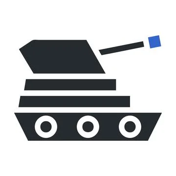 Tank icon solid grey blue colour military symbol perfect. Illustrazione stock