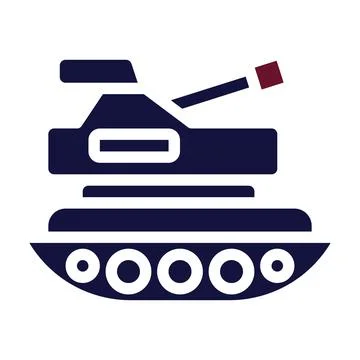 Tank icon solid style maroon navy colour military illustration vector army .. Illustrazione stock