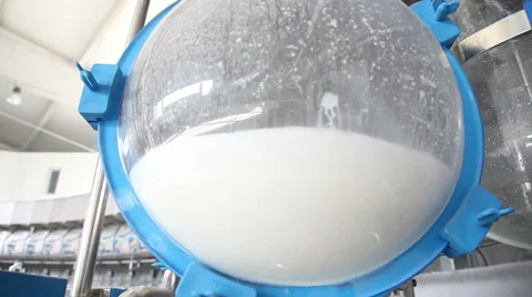 Tank in the machine for milking Stock Footage 64059009