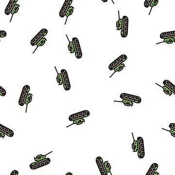 Tank machine vector seamless pattern Stock Illustration