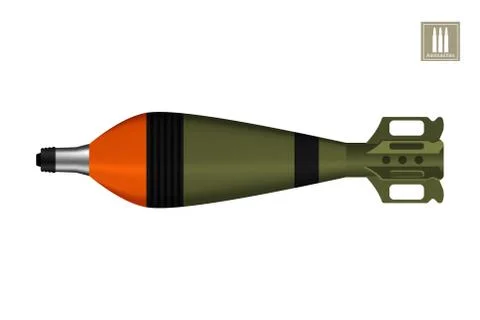 Tank mine. Army rocket explosive. Weapon icon. Military object Stock Illustration
