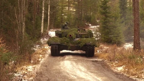 Camouflaged Tank Stock Video Footage | Royalty Free Camouflaged Tank ...