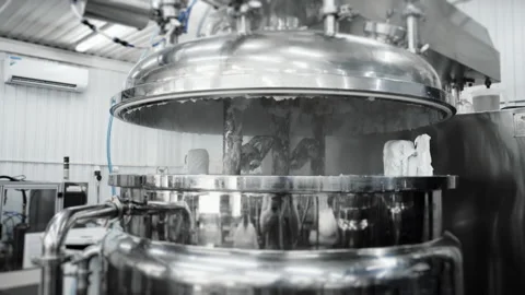 Tank for preparing cosmetics at a factory. Stock Footage 290913051