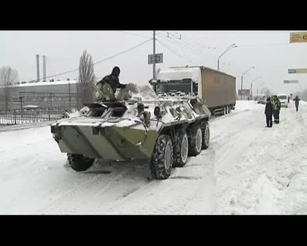 Tank pulls the car Stock Footage 22222053