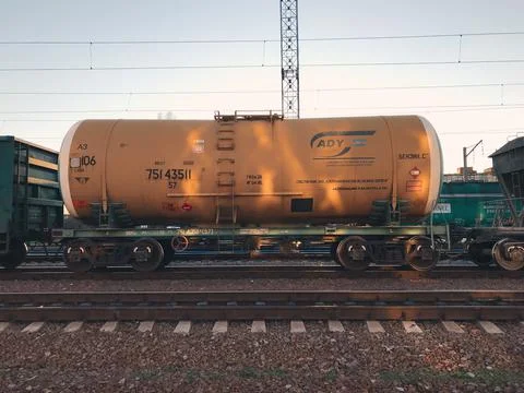 The tank on the rails Stock Photos