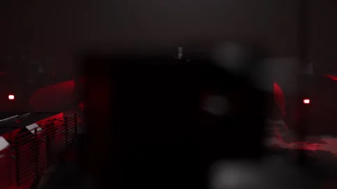 A tank with red lights in a 3D animation Stock Footage 253623653
