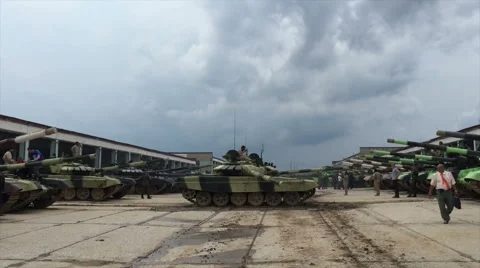 The tank rotates the tower Stock Footage 53245279