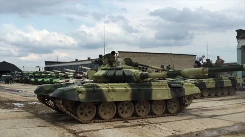 The tank rotates the tower Stock Footage 53247094