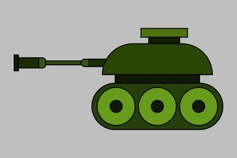 Tank side view flat design icon vector illustration Stock Illustration