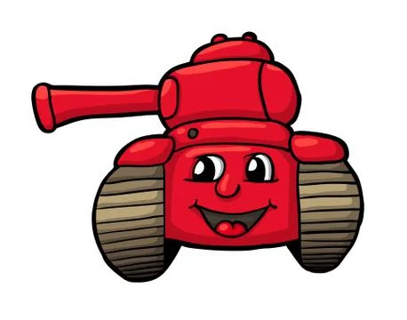 Tank with smile Stock Illustration