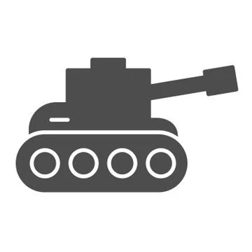 Tank solid icon. Army war vehicle silhouette symbol, glyph style pictogram on Stock Illustration