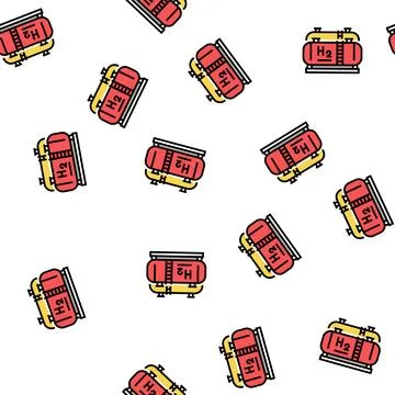 Tank storaging hydrogen vector seamless pattern Stock Illustration