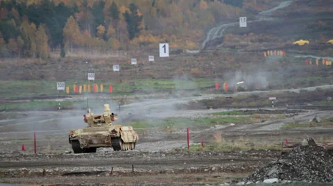 Tank support combat vehicle Stock Footage 34806472