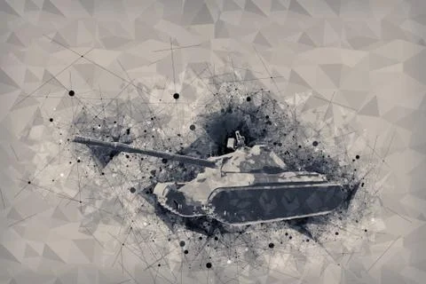 Tank symbolgeometric background Stock Illustration