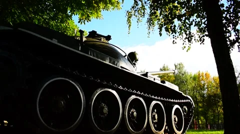 Tank T-64 Soviet Second-Generation Main Battle Tank - rearview Stock Footage