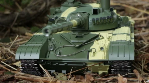 Tank T-72 front view Stock Footage 117364764