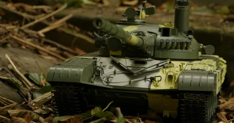 Tank T-72 front view Stock Footage 118545938