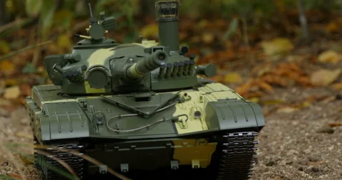 Tank T-72 front view camera in motion Stock Footage 120573121