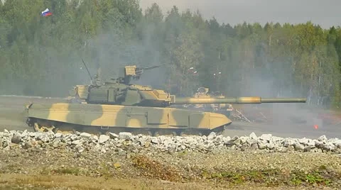 Tank T-90, military exercises-2 Stock Footage 21926341