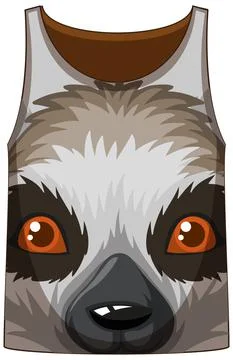 Tank top with face of animal pattern Stock Illustration