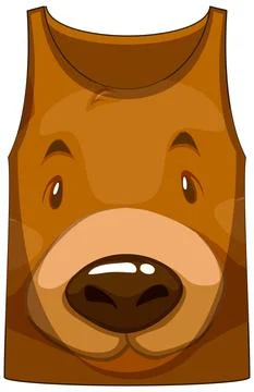 Tank top with face of bear pattern Stock Illustration