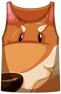 Tank top with face of kangaroo pattern Stock Illustration