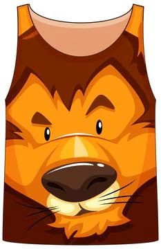 Tank top with face of lion pattern Illustrazione stock